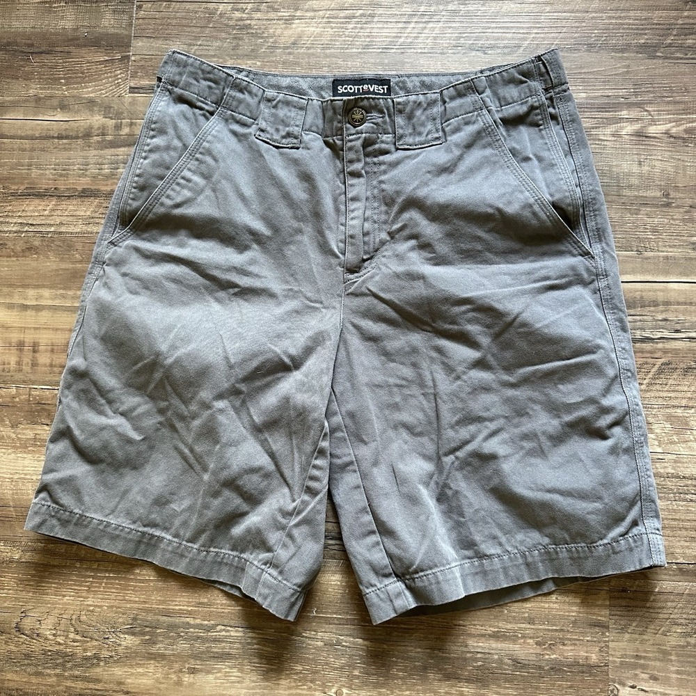 SCOTTEVEST Cargo Shorts Mens 32 Gray TEC Technology Multi-Pocket Travel Outdoor